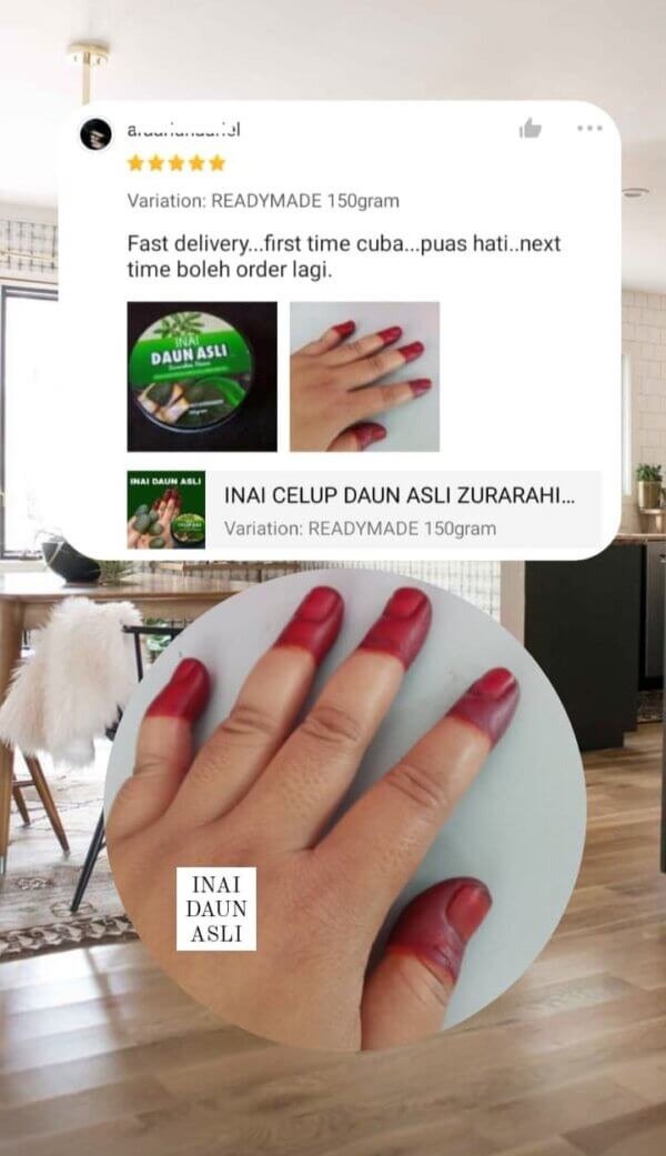 INAI RAMBUT BROWN (PERANG) 250G DAN INAI CELUP ASLI 100G - Image 9